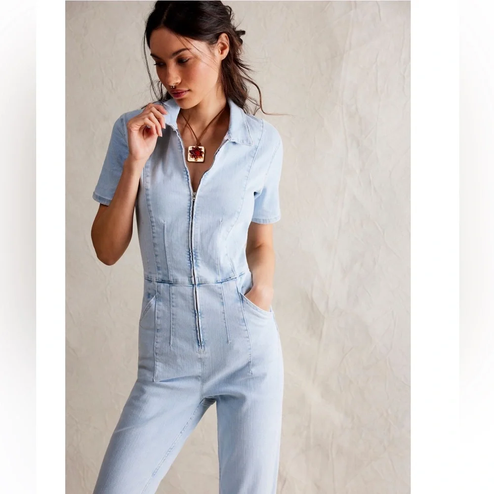 NWT Free People We The Free Jayde Flare Jumpsuit - Picture 2 of 8